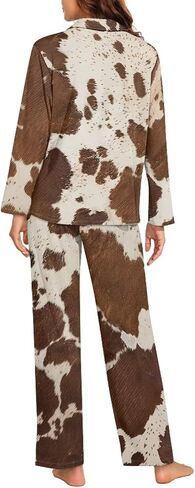 Funnydude Cute Print Pajamas for Women Set Button down Lounge Pajamas Fall Long Sleeve Pjs in Kuwait