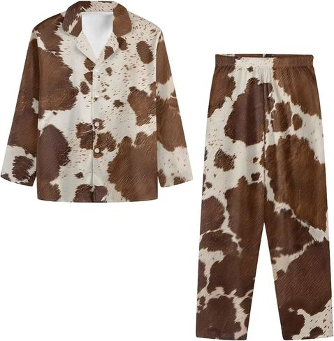 Funnydude Cute Print Pajamas for Women Set Button down Lounge Pajamas Fall Long Sleeve Pjs in Kuwait