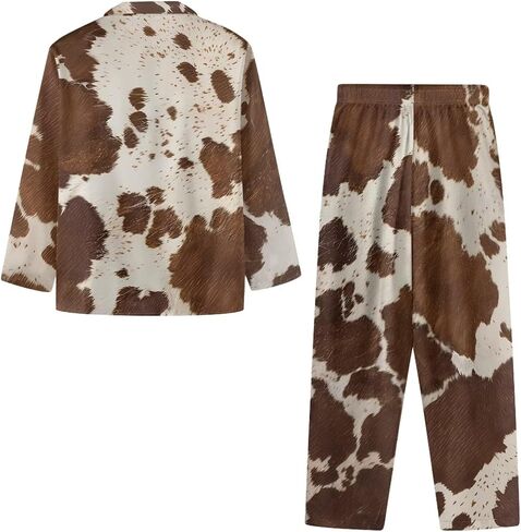 Funnydude Cute Print Pajamas for Women Set Button down Lounge Pajamas Fall Long Sleeve Pjs in Kuwait