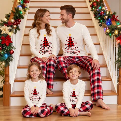 OAKFashion Christmas Pajamas for Family, Xmas Pajamas Family Christmas Pjs Matching Sets Holiday Nightwear Jammies in Saudi Arabia