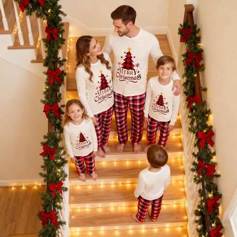 OAKFashion Christmas Pajamas for Family, Xmas Pajamas Family Christmas Pjs Matching Sets Holiday Nightwear Jammies in Saudi Arabia