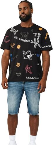 True Religion Men’s Rocco Super T Short – Horseshoe Detail in Kuwait