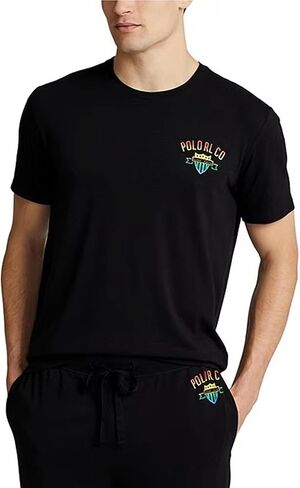 POLO RALPH LAUREN Big &Tall Short Sleeve Sleep Shirt with Polo RL Co Logo Print in Kuwait