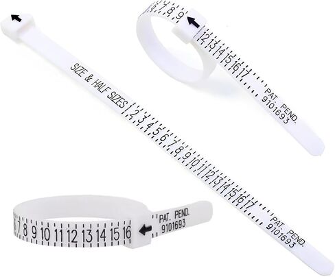 Finger Measuring Tool - Ring Sizer Gauge (1-17 USA Ring Sizer) for Women, Men & Kids/Measure Your Finger Sizes @ Home in Saudi Arabia