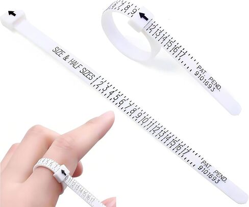 Finger Measuring Tool - Ring Sizer Gauge (1-17 USA Ring Sizer) for Women, Men & Kids/Measure Your Finger Sizes @ Home in Saudi Arabia