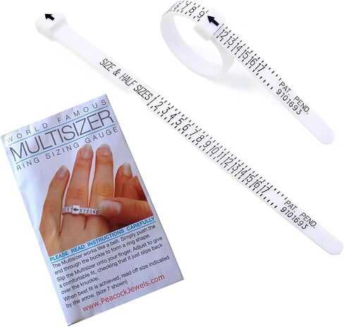 Finger Measuring Tool - Ring Sizer Gauge (1-17 USA Ring Sizer) for Women, Men & Kids/Measure Your Finger Sizes @ Home in Saudi Arabia