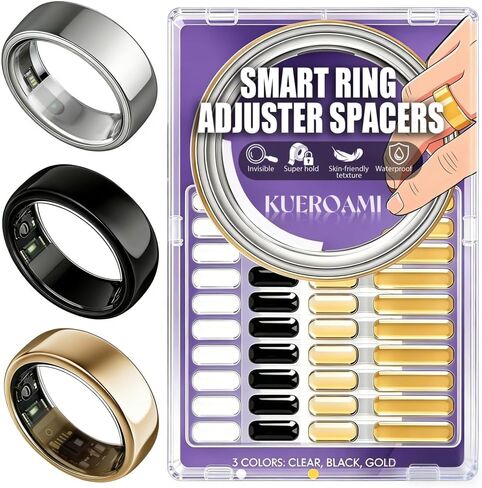 Smart Ring Size Adjuster for Loose Rings, 120Pcs Silicone Spacer Inserts for Oura/Galaxy/RingConn/Ultrahuman, Reduces 0.2-2 Sizes, Sensor-Friendly, Waterproof, 3 Colors (Gold, Black, Clear) in Saudi Arabia