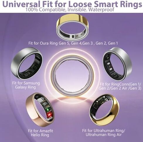 Smart Ring Size Adjuster for Loose Rings, 120Pcs Silicone Spacer Inserts for Oura/Galaxy/RingConn/Ultrahuman, Reduces 0.2-2 Sizes, Sensor-Friendly, Waterproof, 3 Colors (Gold, Black, Clear) in Saudi Arabia