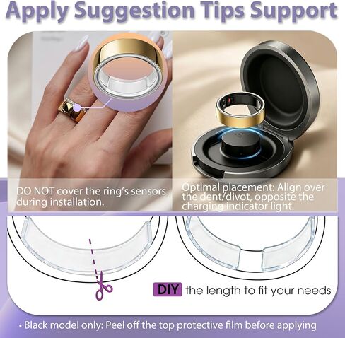 Smart Ring Size Adjuster for Loose Rings, 120Pcs Silicone Spacer Inserts for Oura/Galaxy/RingConn/Ultrahuman, Reduces 0.2-2 Sizes, Sensor-Friendly, Waterproof, 3 Colors (Gold, Black, Clear) in Saudi Arabia