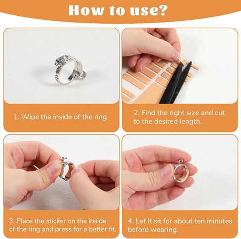 10 PCS Ring Resizer for Loose Rings Stickers, Ring Sizer Adjuster for Loose Rings Women, Soft Invisible Guards Resizer Sizer Adjuster Spacer Stickers for Women Men Jewelry Tightener Fit Wide in Saudi Arabia