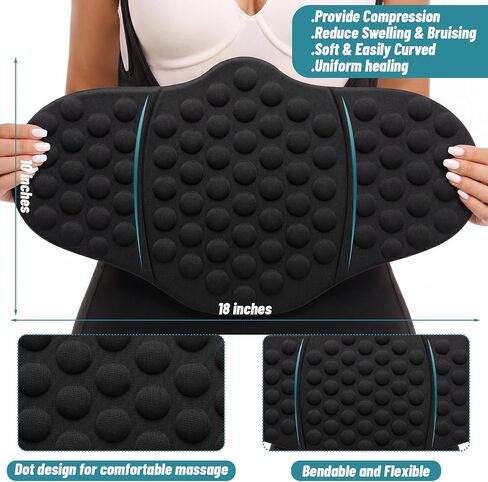Huwena 1 Pack Lipo Foam Abdominal Compression Board Wrap Around AB Boards Post Surgery Liposuction 360 with Massage Bubbles for Tummy Bbl Recovery Prevents Wrinkles Uneven Skin After Liposuction in Saudi Arabia