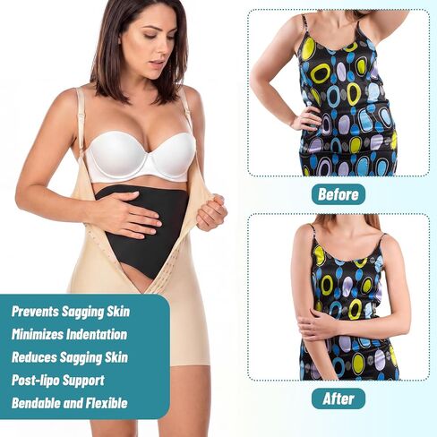 Huwena 1 Pack Lipo Foam Abdominal Compression Board Wrap Around AB Boards Post Surgery Liposuction 360 with Massage Bubbles for Tummy Bbl Recovery Prevents Wrinkles Uneven Skin After Liposuction in Saudi Arabia