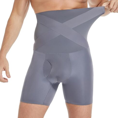 Mens Shapewear Tummy Control Shorts High-Rise Compression Underwear, Slimming Body Shaper, Shaping Boxer Briefs in Saudi Arabia