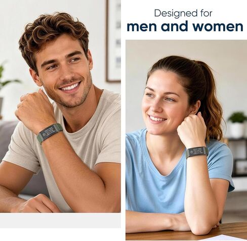 MEALGUET Medical Alert Bracelets for Men Women : Custom Engraving Stainless Steel ID Tag Adjustable Nylon Band Hook-and-Loop Fastener Medical ID Bracelet, Personalized Awareness Wristband Jewelry in Kuwait
