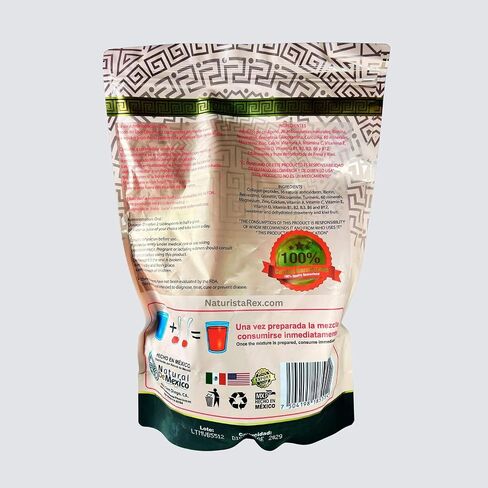 NAT-de-Mex Collagen Peptides Colageno Total 360 Bag - Strawberry Kiwi Flavor Powder 1.1Kg (38.80oz) in Kuwait