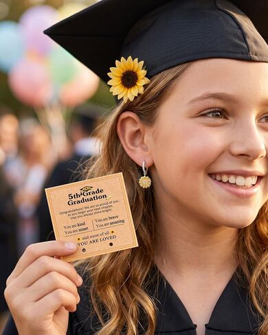 5th Grade Graduation Gifts - Hypoallergenic Sunflower Hoop Earrings Elementary School Graduation Gifts in Saudi Arabia