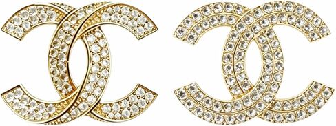 2 Pcs Different Design Sparkling Rhinestone Brooches Set, Gold Tone Crystal Inlaid Geometric Lapel Pins, Elegant Decorative Suit Dress Badge Accessories for Women Daily Banquet Gift in Kuwait