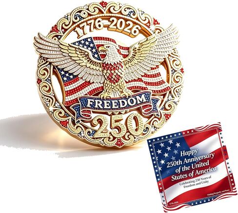 250th Anniversary Enamel Brooch Pin, 1776-2026 Patriotic Floral Star Badg American Birthday Rhinestone Flag Lapel Pin for Independence Day Veterans Souvenir Gift Jewelry in Kuwait