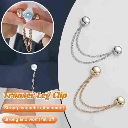 6PCS Magnetic Shirt Clips for Women, Adjustable Chain Clothing Clips No-Sew Magnetic Fasteners for Shirts, Sleeves, Skirts, Pants & Dress Waist Cinch Accessories in Kuwait