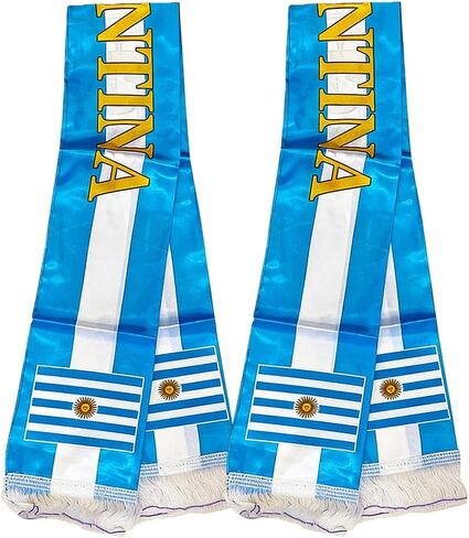 2 Pcs National Flag Scarf,Soccer Sports Fan Scarves,Country Supporter for Soccer Matches International Tournaments in Saudi Arabia