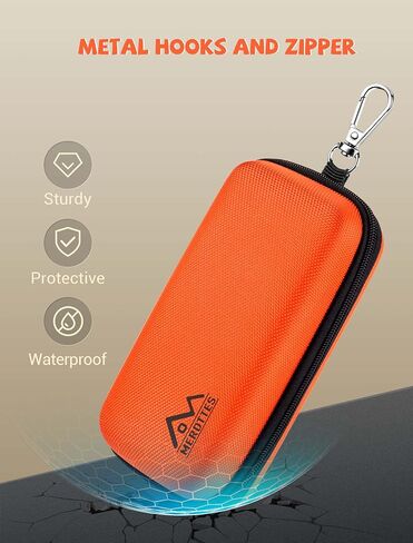 Double Glasses Case Hard Shell, Orange Dual Sunglasses Organizer with Zipper and Cleaning Cloth, Shockproof Travel Eyewear Storage Case for Car in Saudi Arabia