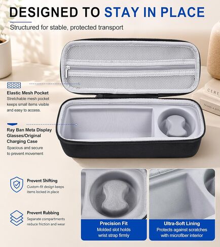 Case for RayBan Meta Display Glasses, Hard Travel for Meta Display Glasses and Accessories, Protective Case With EVA in Kuwait