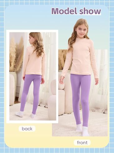 Girls Leggings Cotton Tights for Toddler Kids Stretchy Soft Yoga Pants Full Length Multipack Pull On Fall Winter in Kuwait