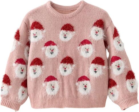 Boys Girls Ugly Christmas Sweater Santa Long Sleeve Knit Xmas Pullover Sweaters for 2-12 Years in Saudi Arabia