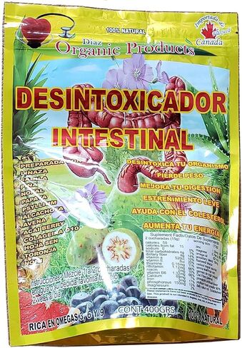Diaz Organic Products DESINTOXICADOR INTESTINAL with Alcachofa & Papaya Powder 14 oz in Kuwait