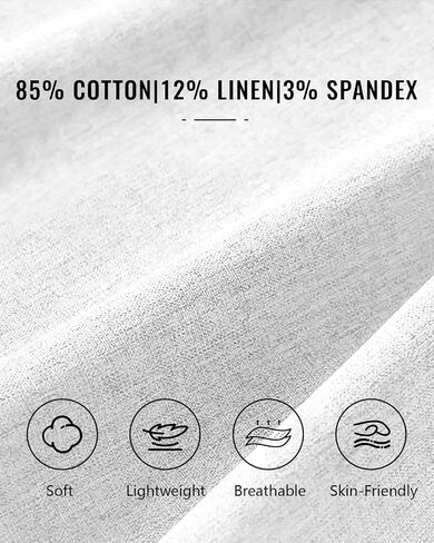 A WATERWANG Men's Casual Linen Pants Summer Beach Cotton Lightweight Pants Elastic Waist Drawstring with Pockets in Saudi Arabia