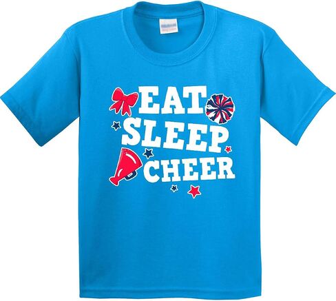 inktastic Cheerleading Eat Sleep Cheer White Youth T-Shirt in Kuwait