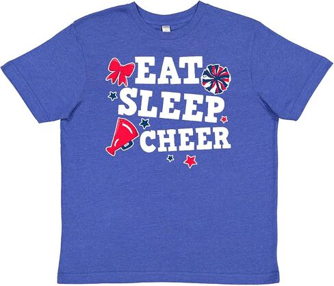 inktastic Cheerleading Eat Sleep Cheer White Youth T-Shirt in Kuwait