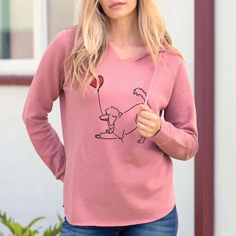 Inkopious Poodle Heart String - Women's Cali Wave Hooded Sweatshirt in Kuwait