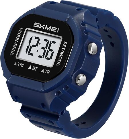 SKMEI Watches for Men,Fashion Digital Finger Ring Watches for Women with Multifunction Stopwatch Countdown Week Date ABS Material Casual Wrist Watch in Saudi Arabia