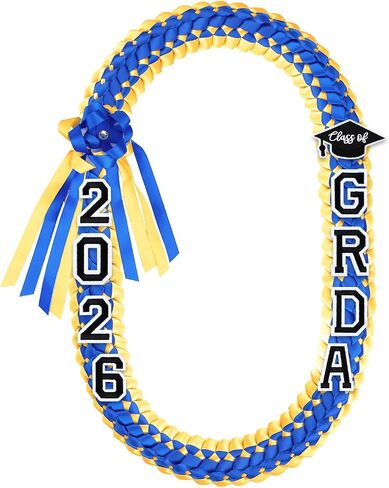 التخرج Leis 2026، Grad 2026 Money Ribbon Lei، قلادات مضفرة للتخرج DIY لحفلات تخرج الكلية الثانوية ومستلزمات الحفلات in Kuwait