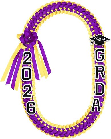 التخرج Leis 2026، Grad 2026 Money Ribbon Lei، قلادات مضفرة للتخرج DIY لحفلات تخرج الكلية الثانوية ومستلزمات الحفلات in Kuwait