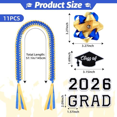 التخرج Leis 2026، Grad 2026 Money Ribbon Lei، قلادات مضفرة للتخرج DIY لحفلات تخرج الكلية الثانوية ومستلزمات الحفلات in Kuwait