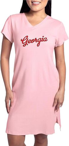 قميص نوم CafePress Georgia Script Red VINTAGE للسيدات، قميص بيجامة طويل ناعم، بيجامة/بيجامة قطنية in Kuwait