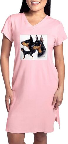 CafePress Min Pin Multi Women's Nightshirt, Soft Long Pajama Shirt, Cotton PJs/Pyjamas in Kuwait