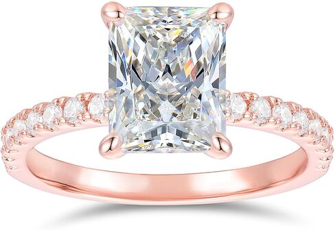 14k Gold Moissanite Ring 14K Gold 3ct Radiant Cut Moissanite Engagement Rings for Women in Saudi Arabia