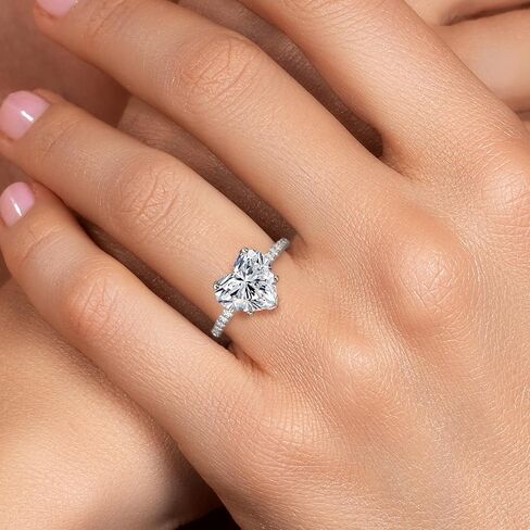 Gem Stone King 1-5 Carat IGI Certified Lab Grown Diamond Engagement Ring in 14K White Gold | D-E Color | VS1-VS2 Clarity | Promise Anniversary Wedding Ring for Women in Kuwait