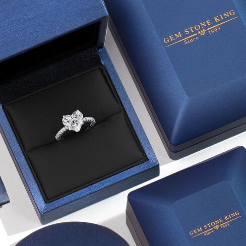 Gem Stone King 1-5 Carat IGI Certified Lab Grown Diamond Engagement Ring in 14K White Gold | D-E Color | VS1-VS2 Clarity | Promise Anniversary Wedding Ring for Women in Kuwait
