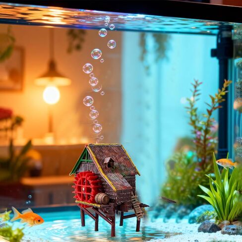 RUIAN Aquarium Decorations Mushroom House Fish Tank Cave Ornament for Castle Hiding Reptile Amphibian Toys Rock and Fairy Garden Decoration for Small Hideaway Decor Landscape Ornament, Red in Saudi Arabia