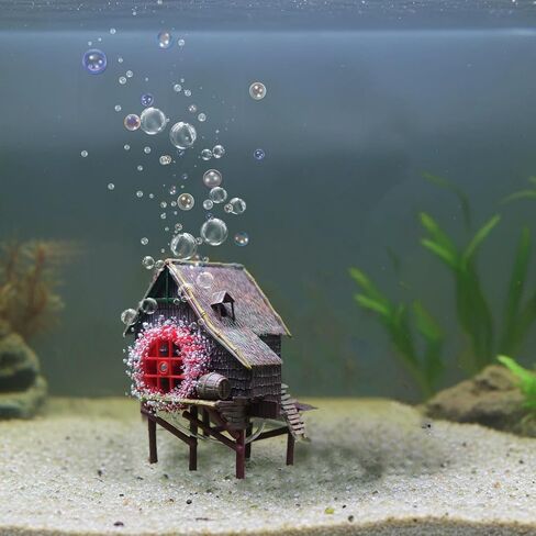 RUIAN Aquarium Decorations Mushroom House Fish Tank Cave Ornament for Castle Hiding Reptile Amphibian Toys Rock and Fairy Garden Decoration for Small Hideaway Decor Landscape Ornament, Red in Saudi Arabia