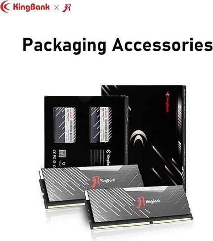KingBank RGB Computer Desktop Memory Ram Hynix M-die DDR5 32GB(2x16GB) 6400MT/s CL32 1.4V with Heatsink for Desktop Computer Gaming/Office/PS,Black in Saudi Arabia