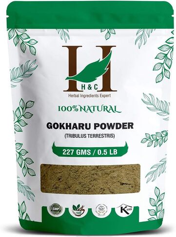 100% Natural Organically Grown Tribulus Terrestris Powder/Gokharu Powder/Gokshura Powder - 227 GMS / 1/2 LB Pound / 08 Oz - Promotes Overall Health - GMO and Gluten Free in Saudi Arabia