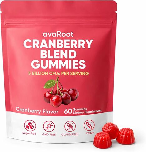 avaRoot Cranberry Blend Gummies - Women's Balanced pH, Cranberry & Probiotic Formula with Vitamin C for Women’s Wellness & Urinary Tract Support - 60 Gummies in Saudi Arabia