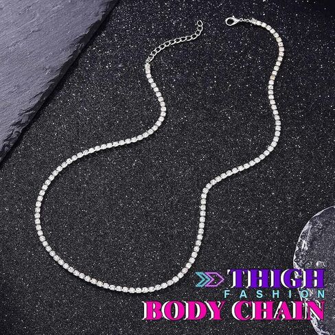 Rhinestone Thigh Garter Jewelry Silver Thigh Leg Chain for Women in Saudi Arabia