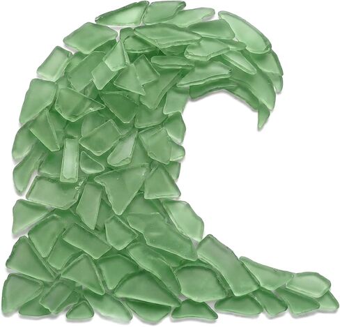 Sea Glass | 11oz Tumbled Sea Glass Decor | Bulk Seaglass Pieces for Beach Wedding Decor & Crafts | Plus Free Nautical eBook by Joseph Rains (Green) in Saudi Arabia