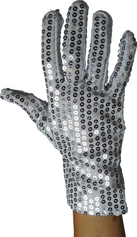 Adult's Right Handed Single Silver Sequin Glove Costume Accessory in Kuwait